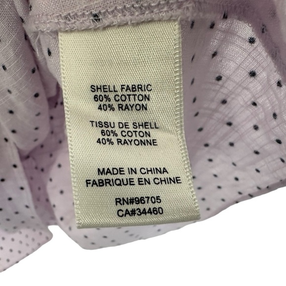 La Vie Rebecca Taylor Short Sleeve Dahlia Dot Top Size Small Purple Black Ruffle - Picture 7 of 8